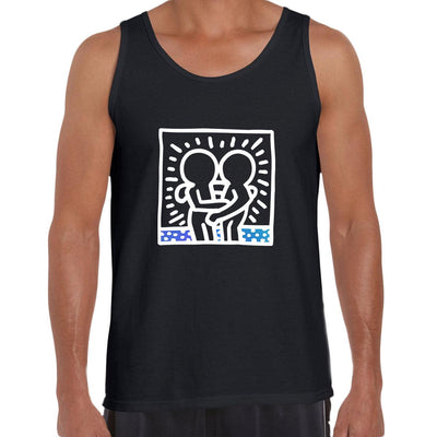 Hugging Pop Art Icon Talking Heads Abstract Unisex Tank Top - Kuzi Tees