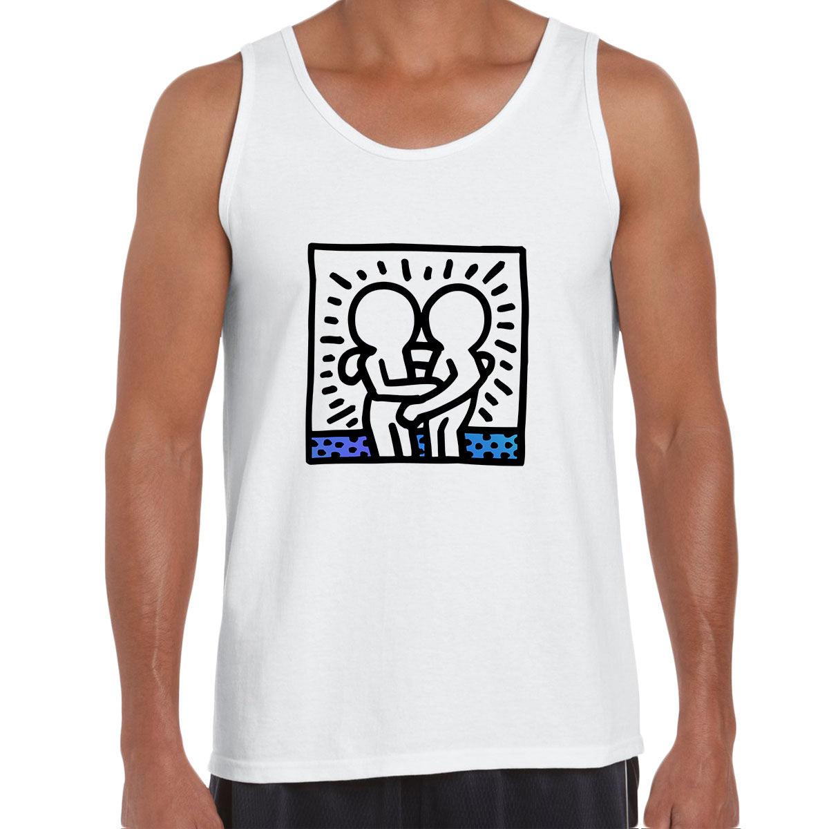 Hugging Pop Art Icon Talking Heads Abstract Unisex Tank Top - Kuzi Tees