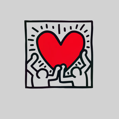 Love Music Talking Heads Abstract Pop Art Heart Unisex keith haring T-Shirt - Kuzi Tees