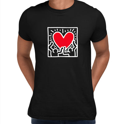 Love Music Talking Heads Abstract Pop Art Heart Unisex keith haring T-Shirt - Kuzi Tees