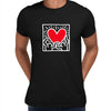 Love Music Talking Heads Abstract Pop Art Heart Black XL Unisex T-Shirt - Discounted - Kuzi Tees