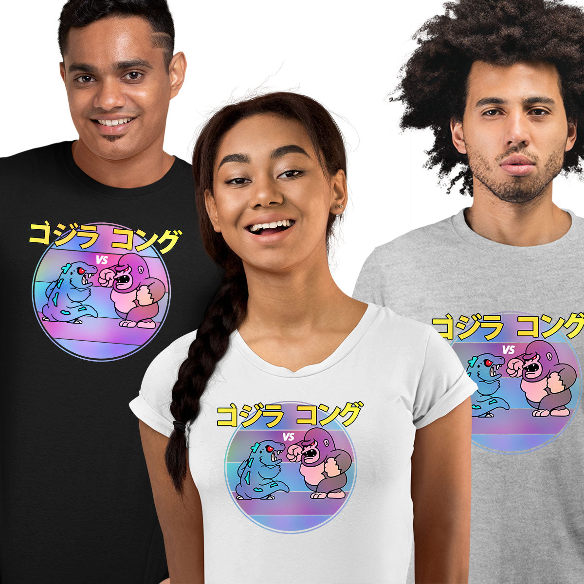 King Kong Vs Godzilla Japanese Nostalgia Arcade T-shirt Movie - Kuzi Tees