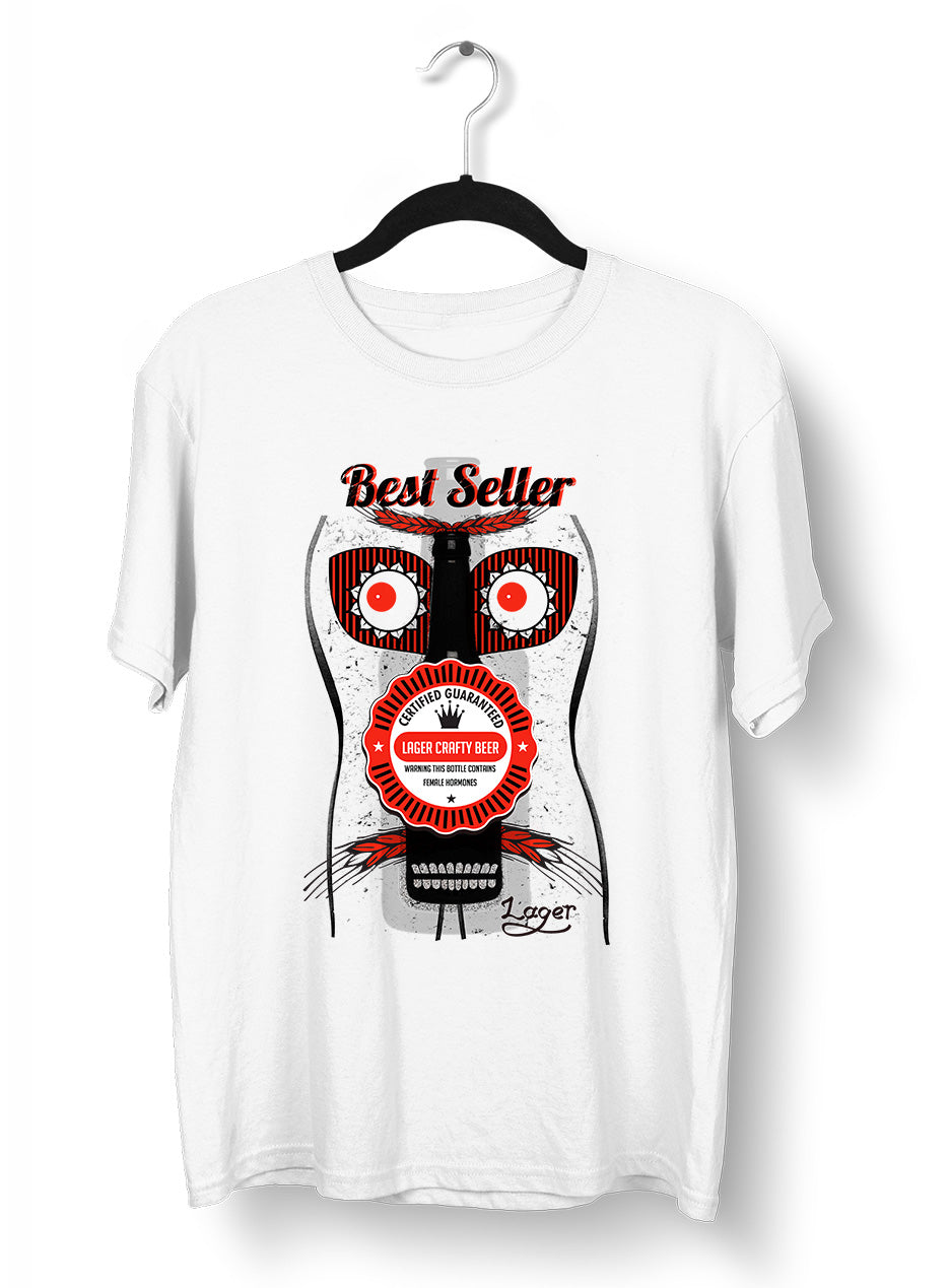 Lager Crafty Beer - Best Seller Contains Female Hormones Funny Abstract Tee - Kuzi Tees