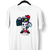 Old School Nintendo Game Kid T-Shirt Nostalgia 80's Shirt White Black & Grey Tee - Kuzi Tees