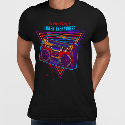 Cool Retro Old Cassette Player - Boombox Listen Everywhere - Kuzi Tees