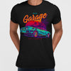 An American muscle car in retro neon style - Garage California - Kuzi Tees