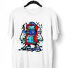 Retro 8-Bit Arcade Cabinet with Ice cream Nostalgia 80's Shirt White Black & Grey Tee - Kuzi Tees