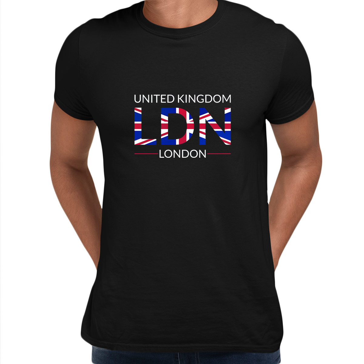 LDN Union Jack Abstract Print Mens T-Shirt Great Britain Flag - Kuzi Tees