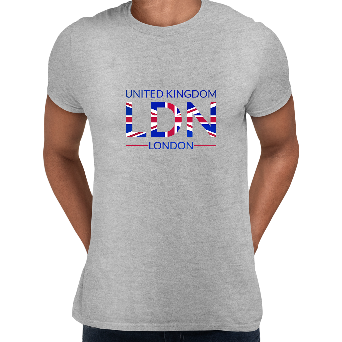 LDN Union Jack Abstract Print Mens T-Shirt Great Britain Flag - Kuzi Tees