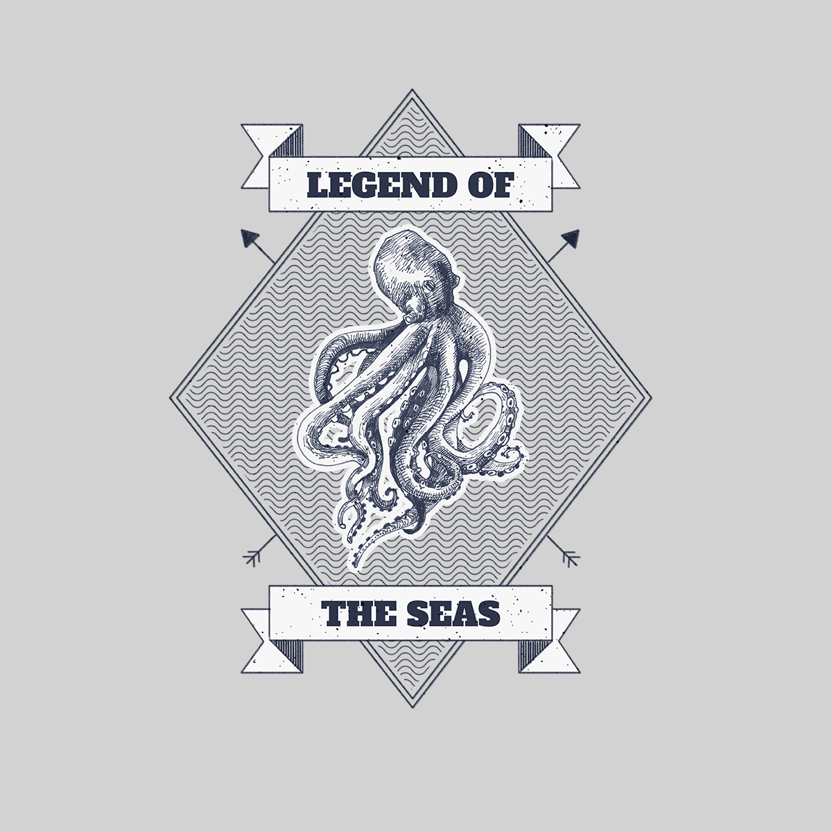 Legend of the seas Octopus Ocean Creature Short sleeve Unisex T-shirt - Kuzi Tees