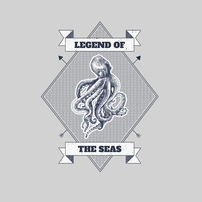 Legend of the seas Octopus Ocean Creature Short sleeve Unisex T-shirt - Kuzi Tees