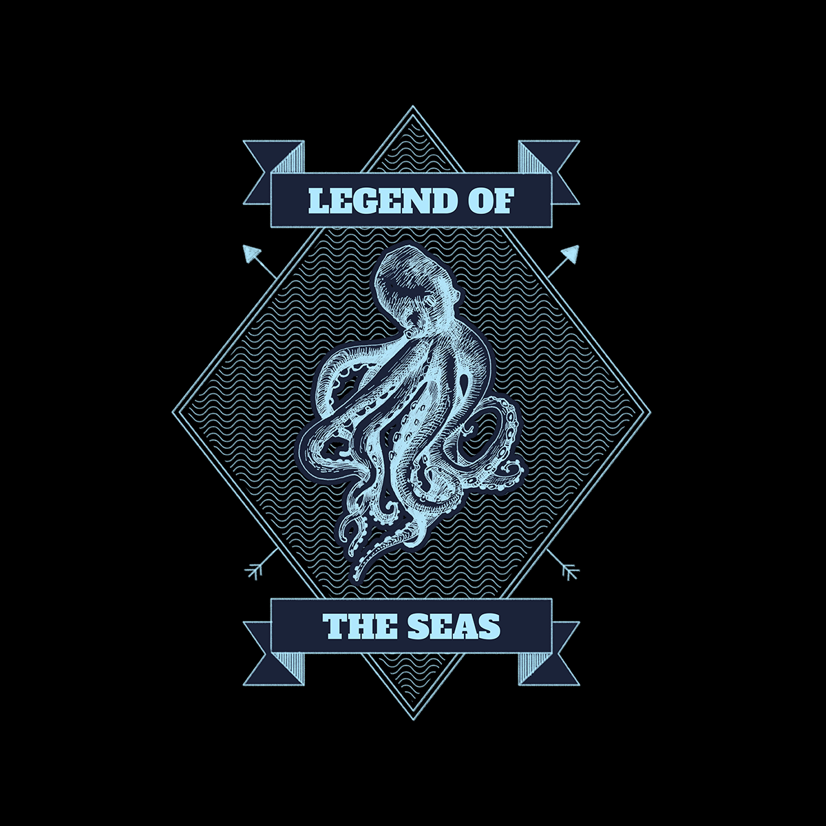 Legend of the seas Octopus Ocean Creature Sleeveless Unisex Tank Top - Kuzi Tees