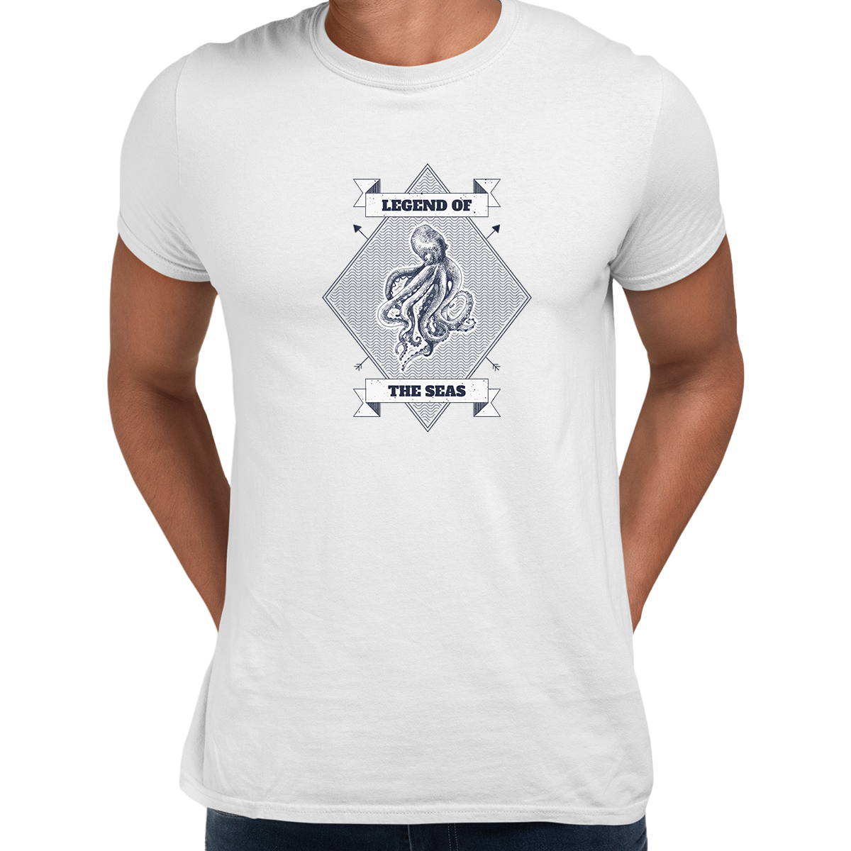 Legend of the seas Octopus Ocean Creature Short sleeve Unisex T-shirt - Kuzi Tees