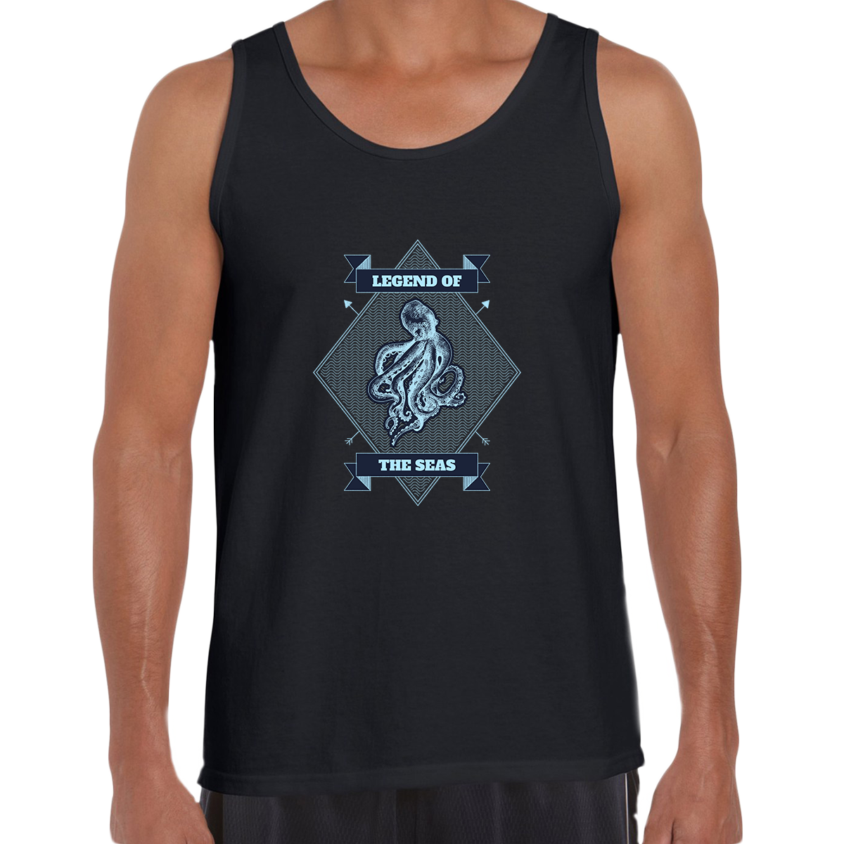 Legend of the seas Octopus Ocean Creature Sleeveless Unisex Tank Top - Kuzi Tees