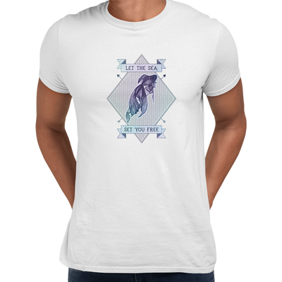 Let the sea set you free Fish Ocean Scuba Diving Sailor Unisex T-shirt - Kuzi Tees