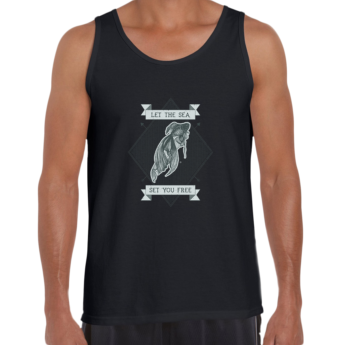 Let the sea set you free Fish Ocean Scuba Diving Sailor Unisex Tank Top - Kuzi Tees