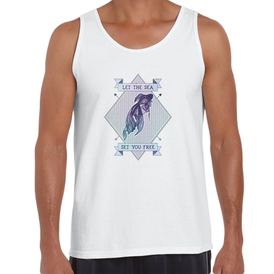 Let the sea set you free Fish Ocean Scuba Diving Sailor Unisex Tank Top - Kuzi Tees