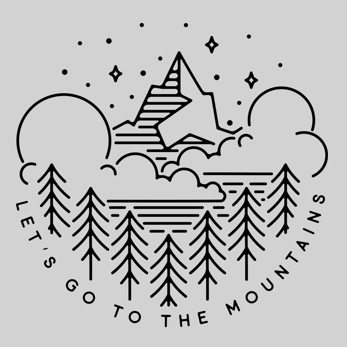 Lets go to the mountains Tank Top Unique Forest Mountain Minimal Illustration - Kuzi Tees