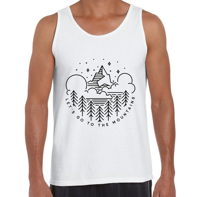 Lets go to the mountains Tank Top Unique Forest Mountain Minimal Illustration - Kuzi Tees
