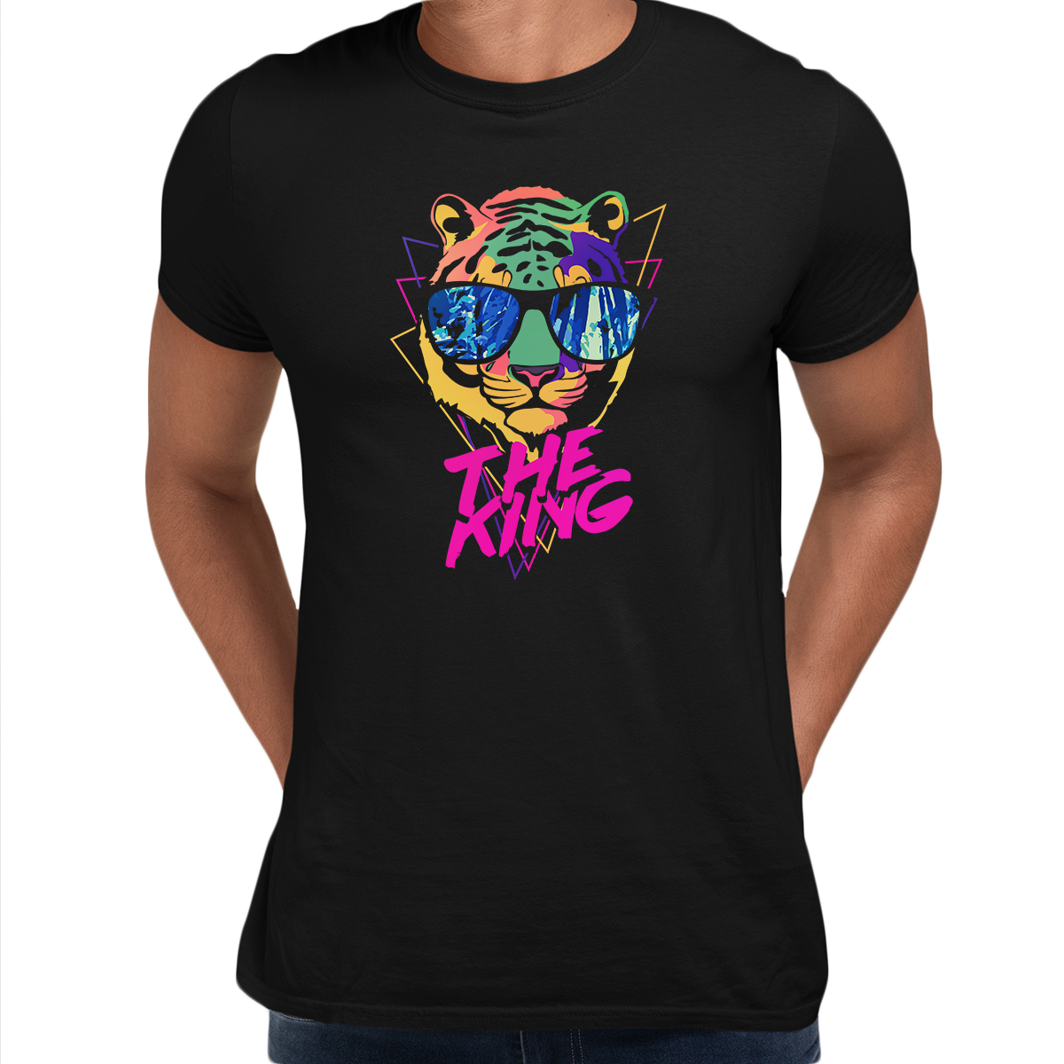 Lion Tiger The King Amazing summer Men Shirt Unisex Crew Neck T Shirt - Kuzi Tees
