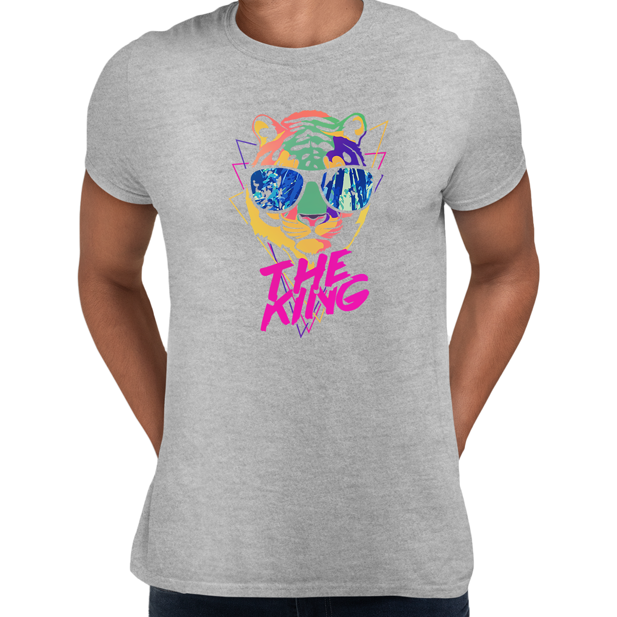 Lion Tiger The King Amazing summer Men Shirt Unisex Crew Neck T Shirt - Kuzi Tees