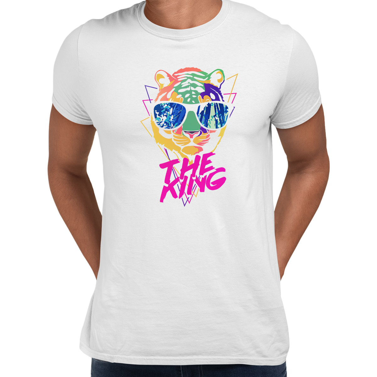 Lion Tiger The King Amazing summer Men Shirt Unisex Crew Neck T Shirt - Kuzi Tees