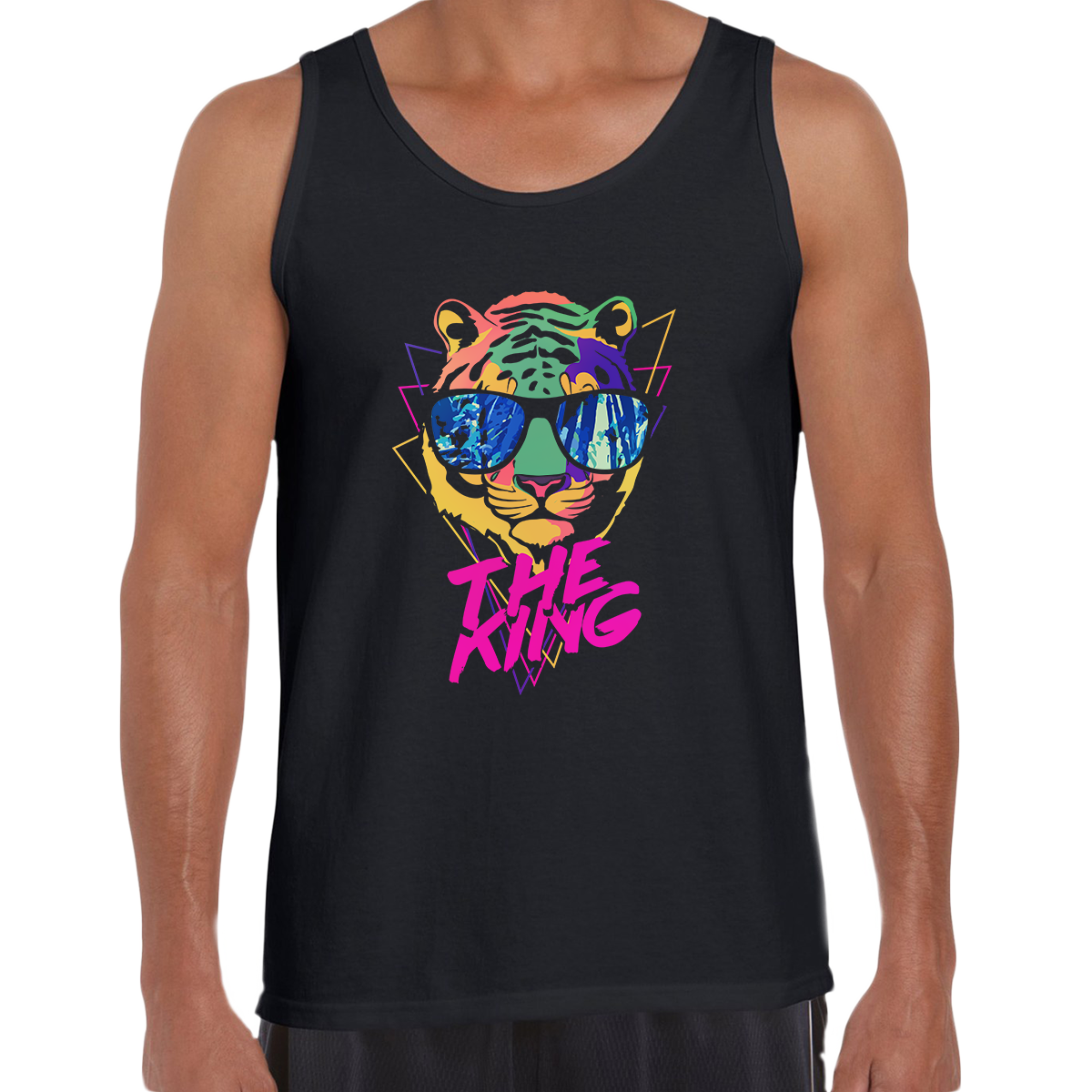 Lion Tiger The King Amazing summer Unisex Black Tank Top - Kuzi Tees