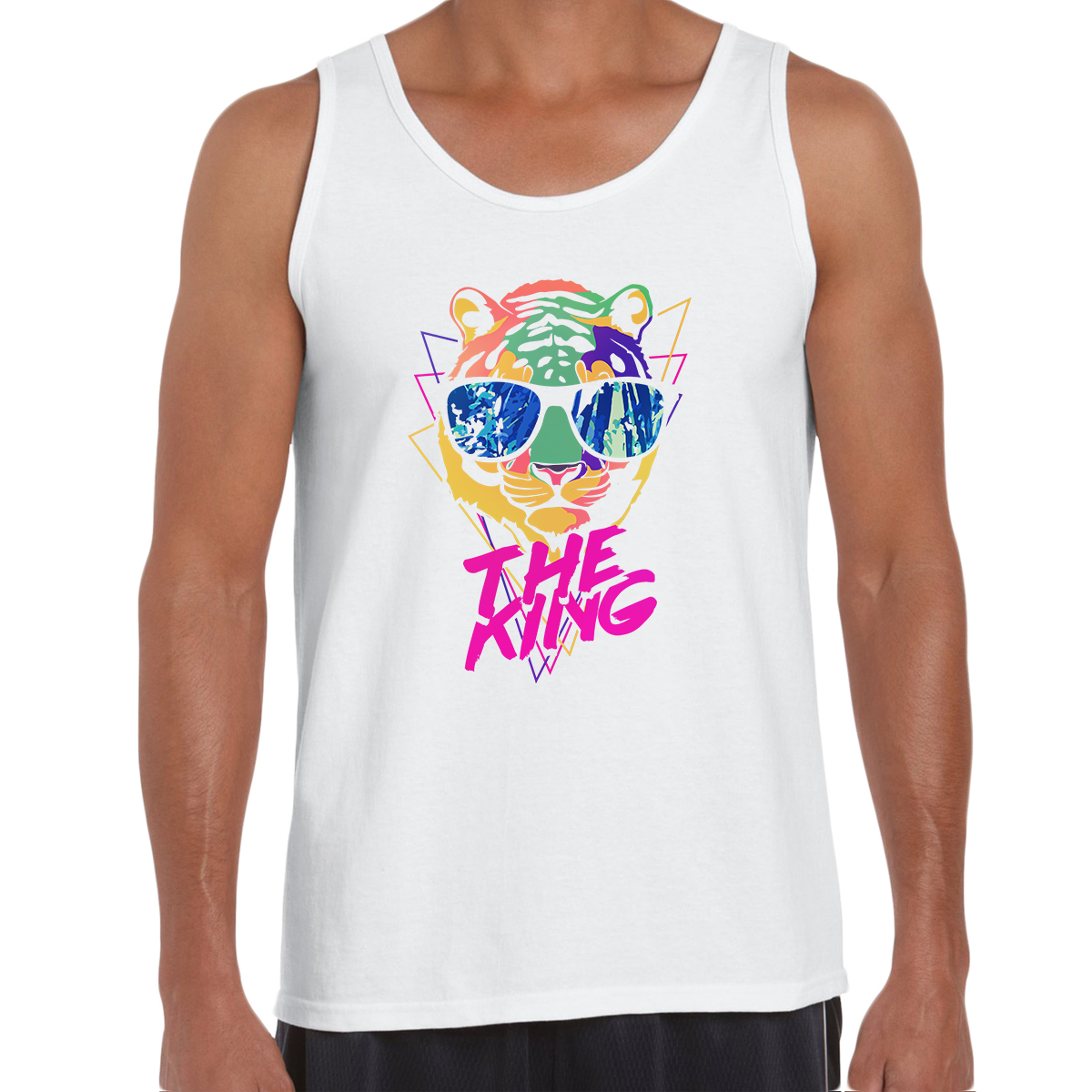 Lion Tiger The King Amazing summer Unisex Black Tank Top - Kuzi Tees