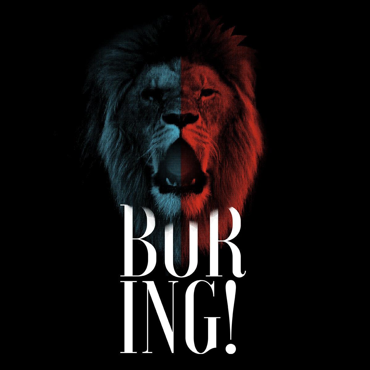 Boring Lion - Halftone Animal Boring T-Shirt - Kuzi Tees