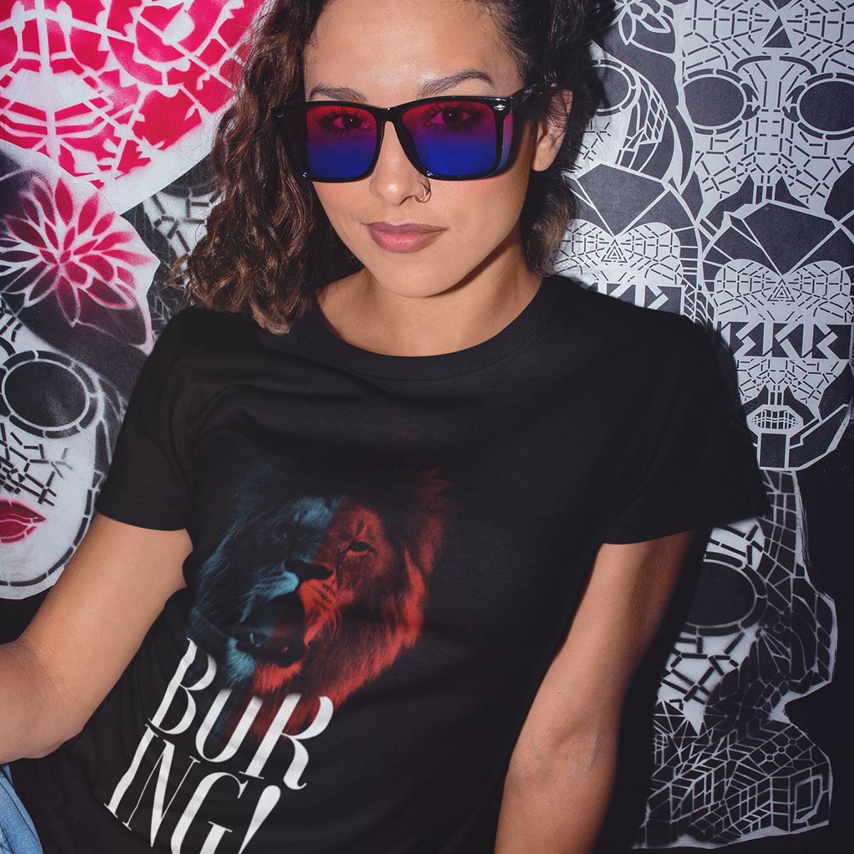 Boring Lion - Halftone Animal Boring T-Shirt - Kuzi Tees