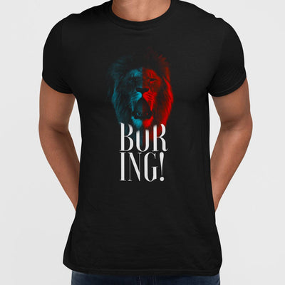 Boring Lion - Halftone Animal Boring T-Shirt - Kuzi Tees