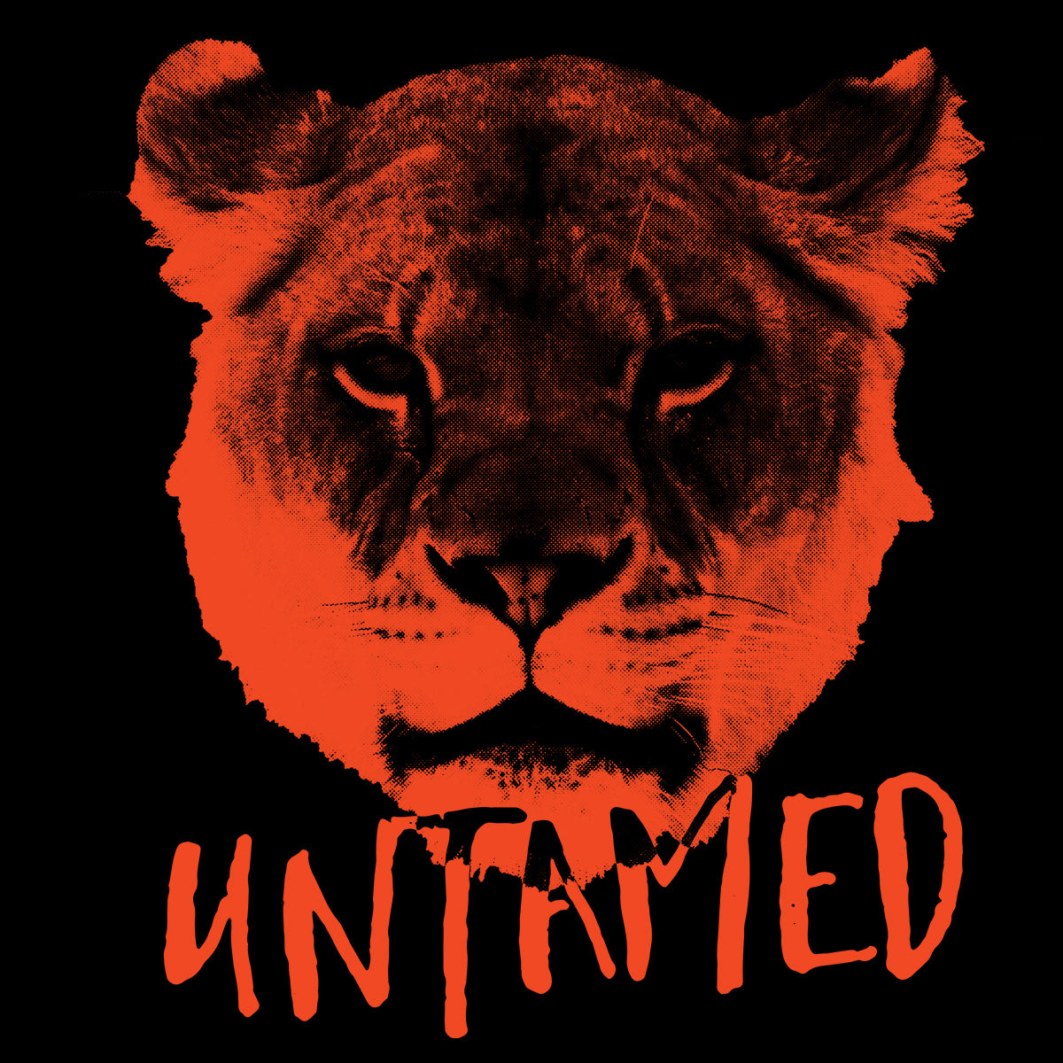 Rock On Lion - Halftone Animal Untamed T-Shirt - Kuzi Tees