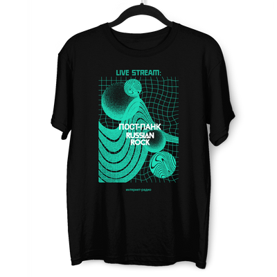Live Stream-Post Punk Russian Rock Internet Radio Abstract Crew Neck T-shirt - Kuzi Tees