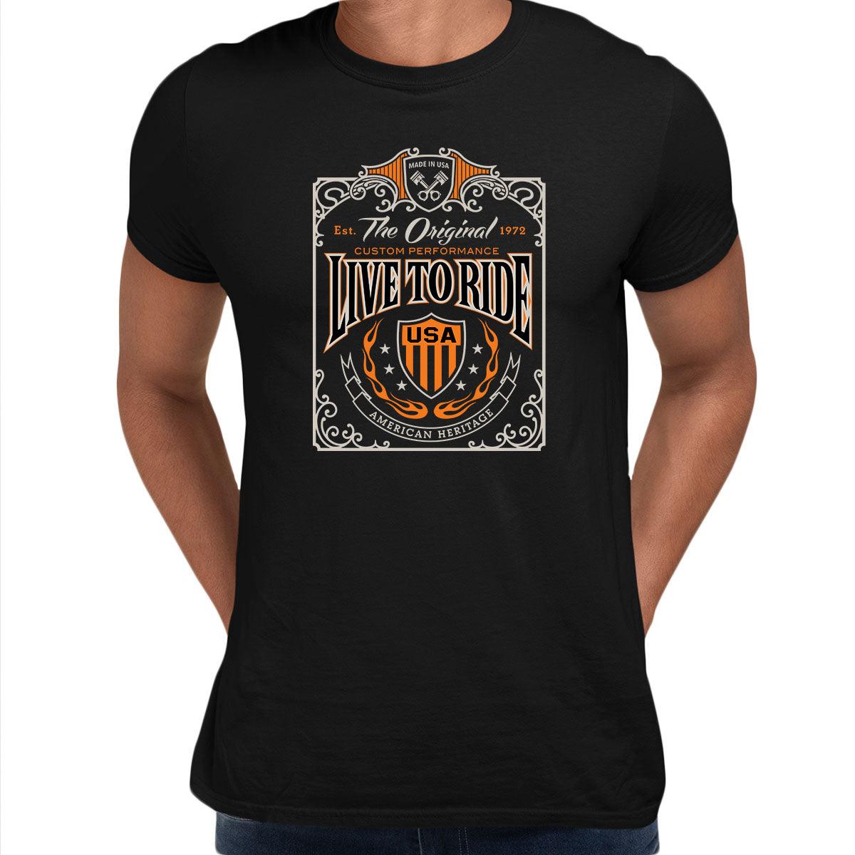 Biker Live To Ride T-Shirt for Men Motorbike Motorcycle Cafe Racer Chopper Bike Funny Unisex T-Shirt - Kuzi Tees