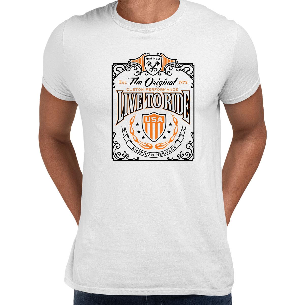 Biker Live To Ride T-Shirt for Men Motorbike Motorcycle Cafe Racer Chopper Bike Funny Unisex T-Shirt - Kuzi Tees