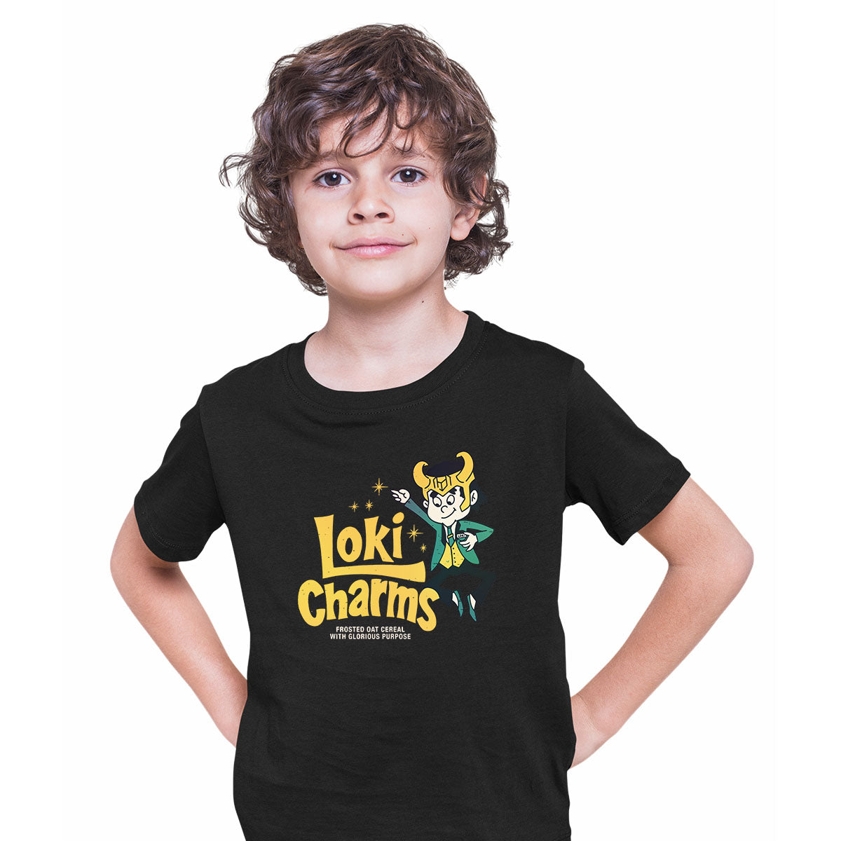 New Loki Oat Cereals Variant Tom Hiddleston Marvel TVA Funny T-shirt for Kids - Kuzi Tees