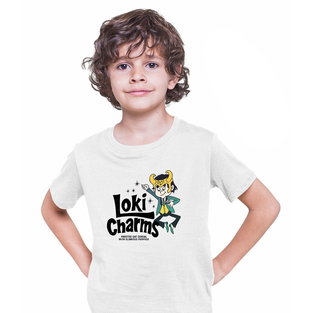 New Loki Oat Cereals Variant Tom Hiddleston Marvel TVA Funny T-shirt for Kids - Kuzi Tees