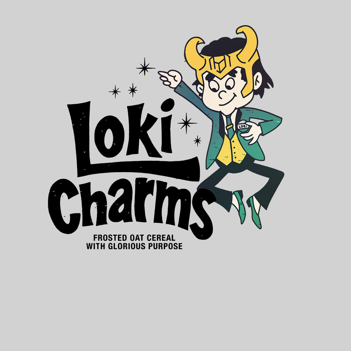 New Loki Oat Cereals Variant Tom Hiddleston Marvel TVA Funny T-shirt for Kids - Kuzi Tees