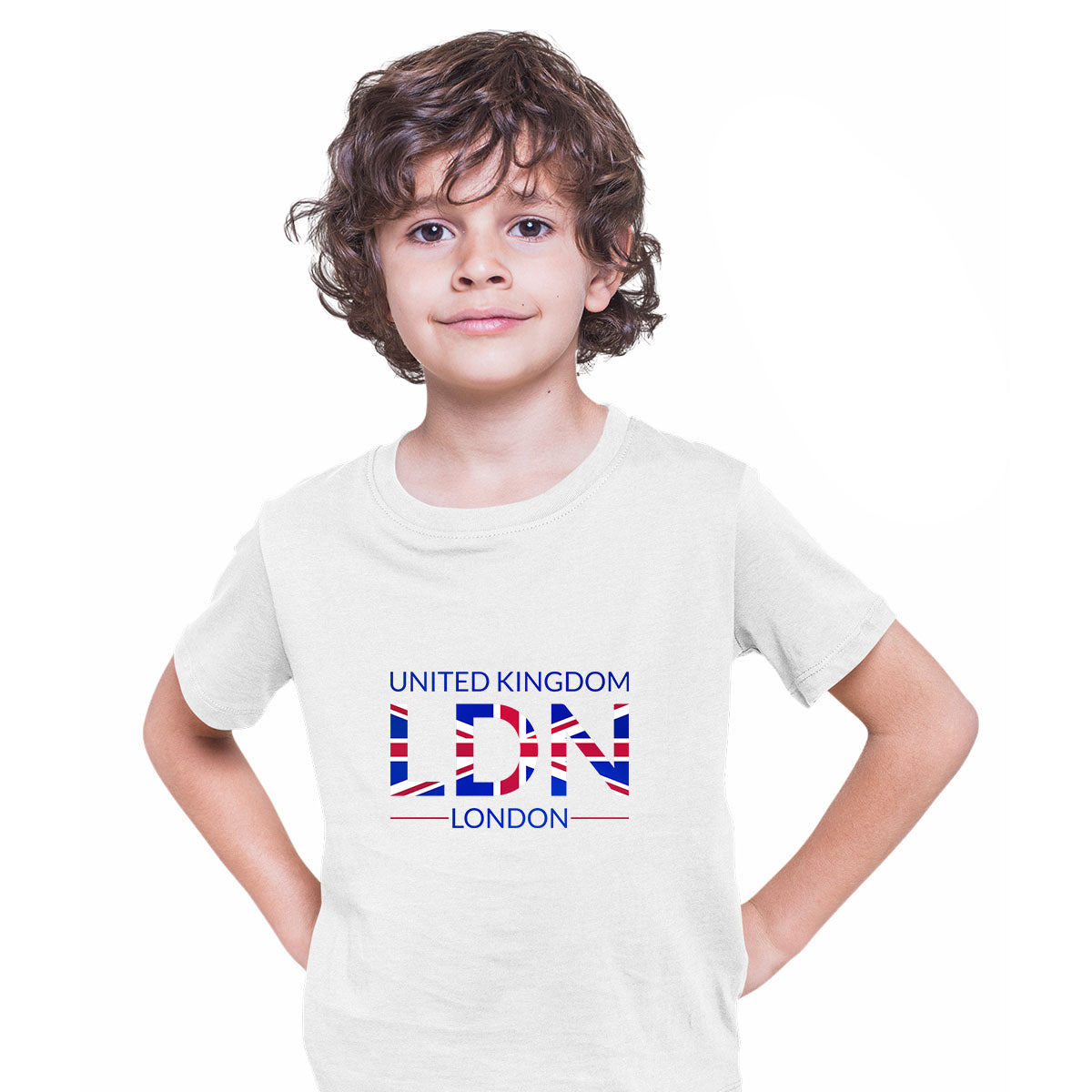 LDN Union Jack Abstract Print Kids T-Shirt London Flag - Kuzi Tees