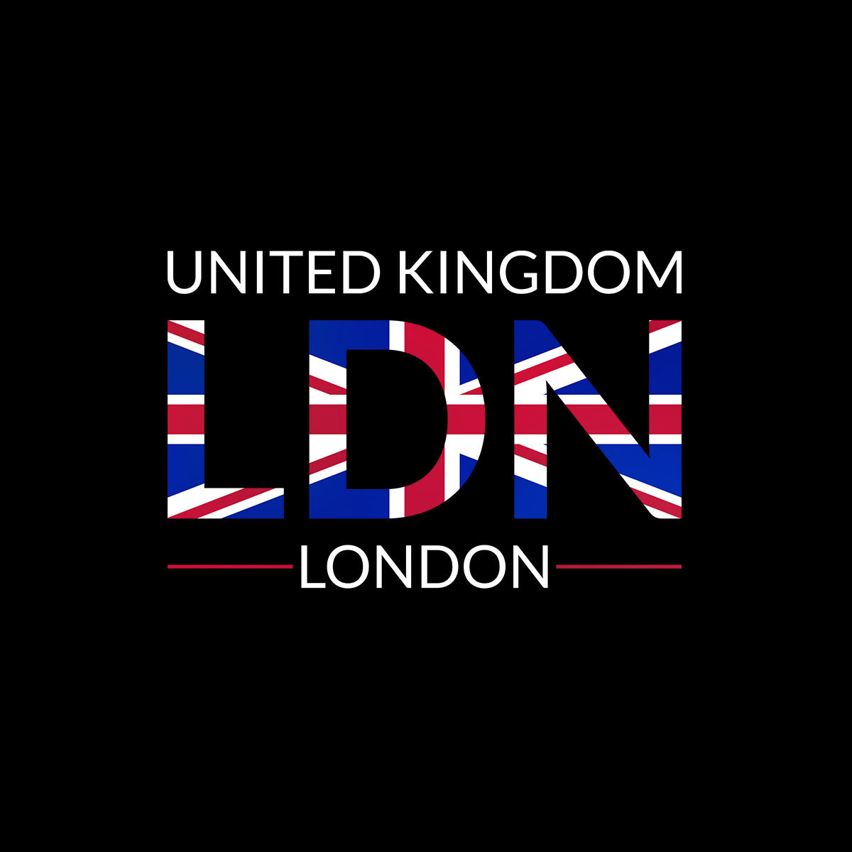 LDN Union Jack Abstract Print Kids T-Shirt London Flag - Kuzi Tees