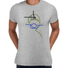 Luggi Super Mario One line drawing Movie Grey T-shirt