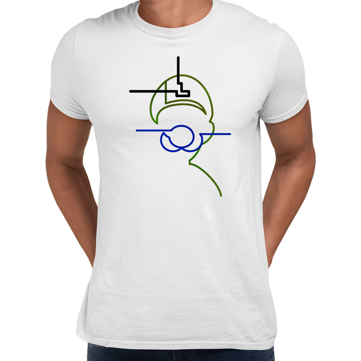 Luggi Super Mario One line drawing Movie White T-shirt