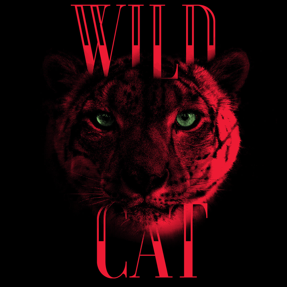 Lynx Live Life on the Wild Side - Halftone Animal Wild Cat T-Shirt - Kuzi Tees