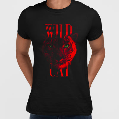Lynx Live Life on the Wild Side - Halftone Animal Wild Cat T-Shirt - Kuzi Tees