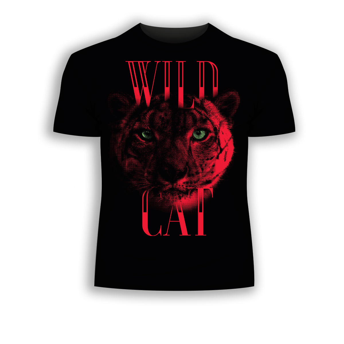 Lynx Live Life on the Wild Side - Halftone Animal Wild Cat T-Shirt - Kuzi Tees