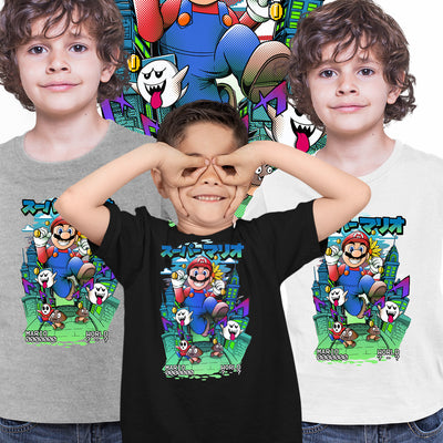 Super Mario Run Nostalgia Gaming Kids T-shirt