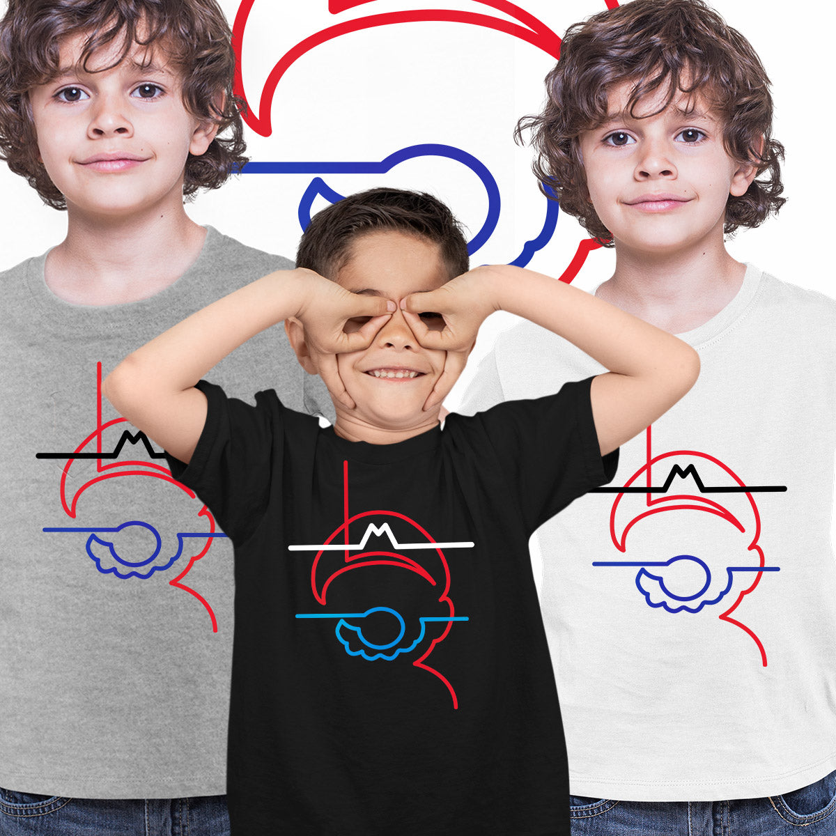 Mario One line drawing Mario Super T-Shirts