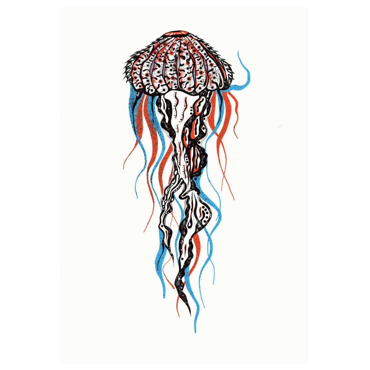 Jellyfish Medusa Canvas Print Digital Unique Original A2 Wall Art Modern Decors - Kuzi Tees