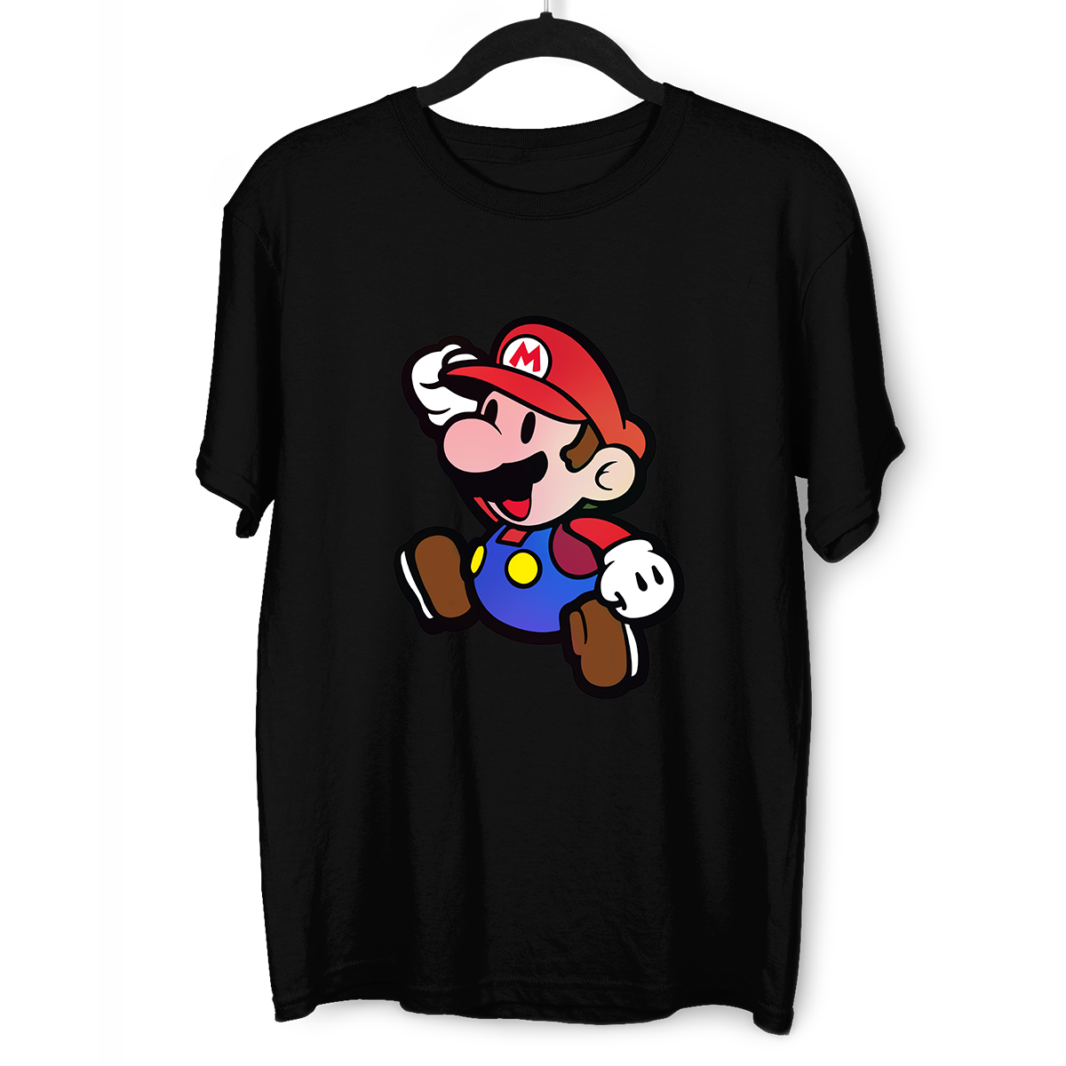 Mens Super Mario Jumping Huge Chest Print T Shirt Nintendo Gamer Xbox PS4 SNES Retro Minds - Kuzi Tees