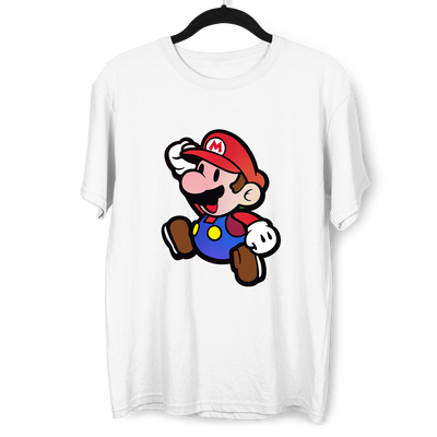 Mens Super Mario Jumping Huge Chest Print T Shirt Nintendo Gamer Xbox PS4 SNES Retro Minds - Kuzi Tees